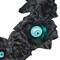 15" Light Up Eyeball Halloween Wreath, Black Gothic Wreath with Glowing Eyeballs